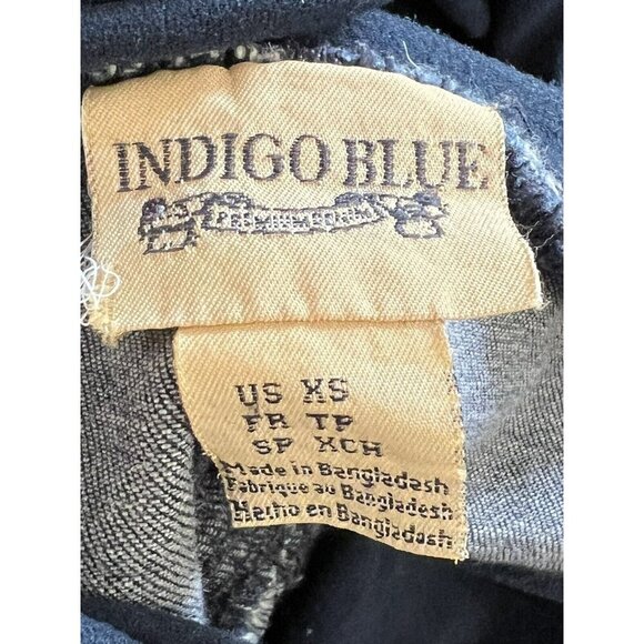 Indigo Blue Maternity Bootcut/Flare Leg Jeans~Size XS~Dark Wash Denim L5 22 - Picture 9 of 11